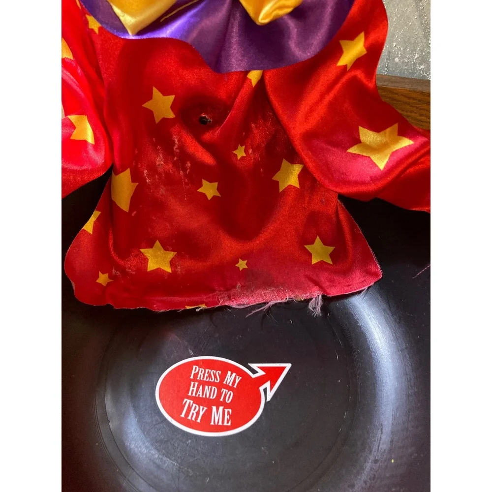Animated Skeleton Clown Halloween Candy Bowl Light Up Red Eyes Sound Sensor